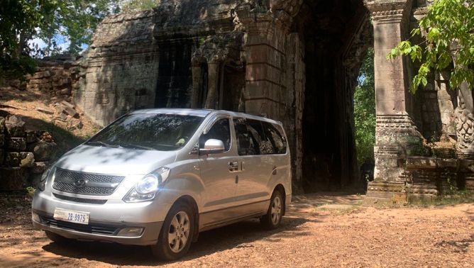 one day trip! phnom kulen & koh ker temple, minivan/car taxi, siem reap private taxi